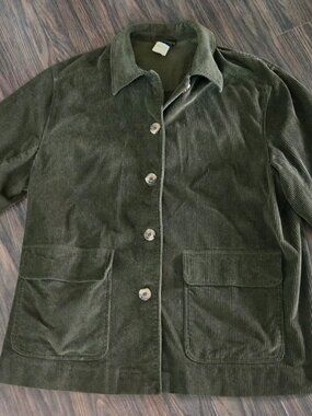 Vintage HARVE BERNARD Forest Green Wide Wale Corduroy Blazer SIZE 18W